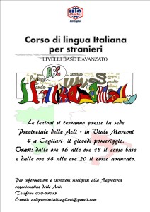 Poster Italian courses for foreigners